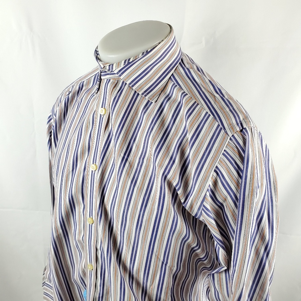 Tailorbyrd Mens Button Front Shirt Sz Large Stripe